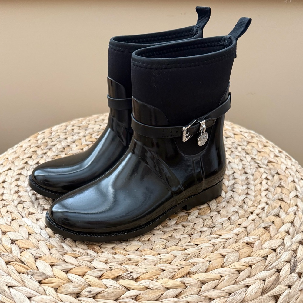 Michael Kors black rain boots